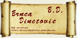 Brnča Dinetović vizit kartica